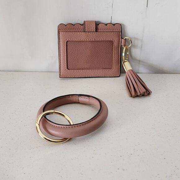 Nanette Lepore Faux Leather Credit Card Case with Ring Bracelet & Tassel - Picture 6 of 7